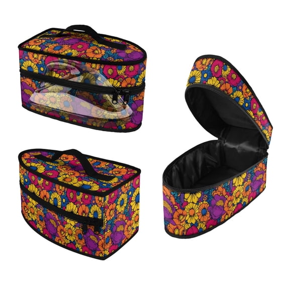 HELLHERO Dustproof Portable Carrying Case Easy Storage Cleaning Travel Iron Organizer Retro Floral Pattern Christmas, Bag Only