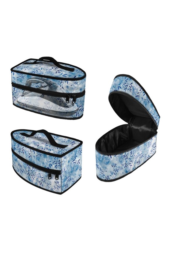 Dustproof Travel Home Iron Storage Case Blue Rose Dustproof Compatible with Most Iron, Bag Only
