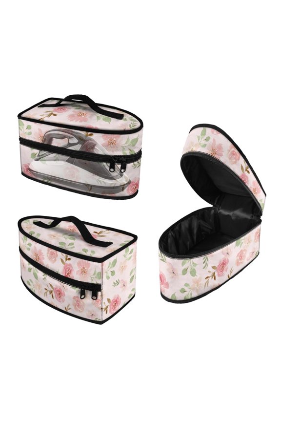 Dustproof Travel Home Iron Storage Case Lightweight Portable Garment Steamer Case Rose Christmas Gift, Bag Only