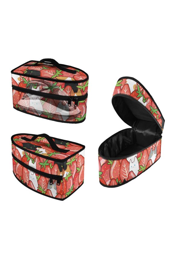 Dustproof Travel Home Iron Storage Case with Handle and Zipper Protective Travel Steamer Bag Strawberries, Bag Only