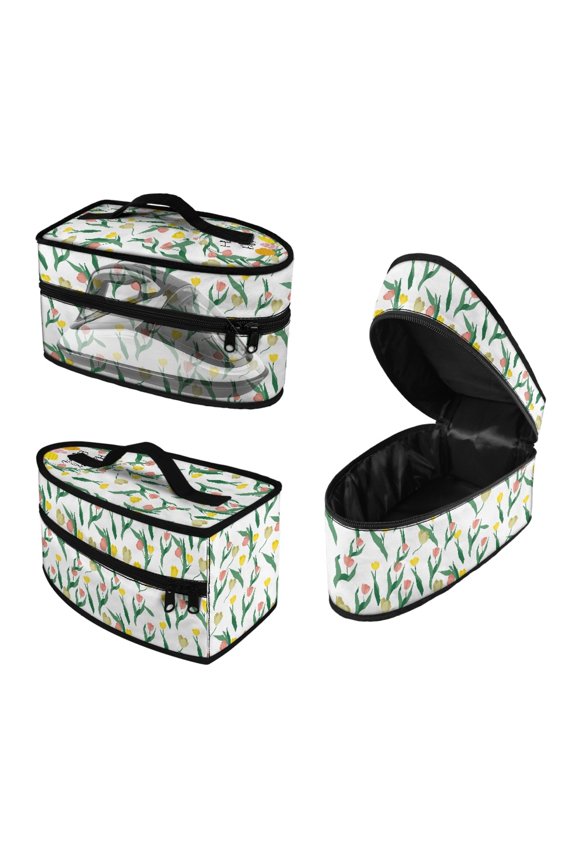 Dustproof Travel Iron Organizer Floral Pattern Design, Compatible with Most Iron Durable & Protective Carrying Case(Bag Only)