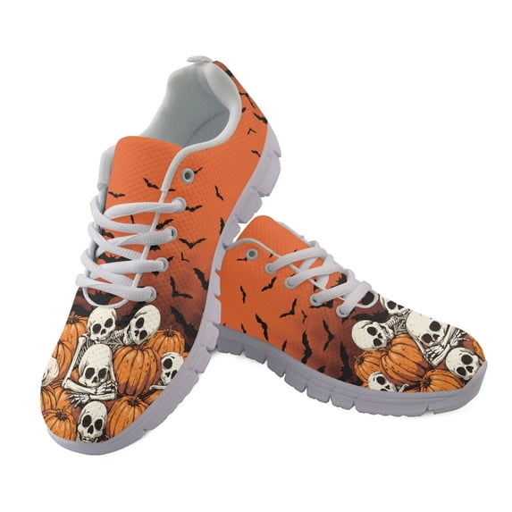 HELLHERO EVA Sole Running Shoes for Outdoor, Anti-Slip Casual Running Sneakers for Mens, Skull Pumpkin Pattern