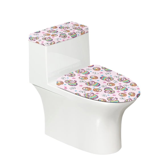 HELLHERO Easter Egg Salamander Toilet Seat Cover Replacement 2 Pcs Set Polyester Non-Slip for Family