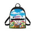 thumbnail image 1 of HELLHERO Easter Small Backpack with Bunny Eggs Pattern, Lightweight Mini Rucksack Travel Daypack for Women Outdoor Hiking, 1 of 8