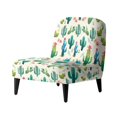 thumbnail image 1 of HELLHERO Easy Care Armless Accent Chair Cover Stain Protection Elastic Bottom Armless Accent Chair Soft Cover for Dining Room, Cacti, 1 of 8
