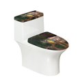 thumbnail image 1 of HELLHERO Easy Installation Toilet Tank Lid Cover 17"x21" Stretchable Fabric Dust Proof Bluebird Forest Scene, 1 of 6