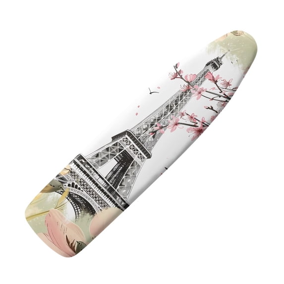 HELLHERO Eiffel Cherry Blossom Pattern Ironing Board Covets Hook and Loop Fastener Non-Slip Polyester for Friends(No Padding)