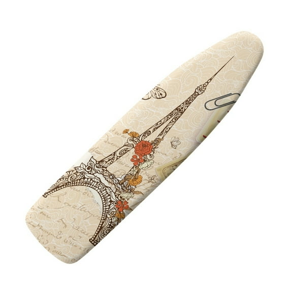 HELLHERO Eiffel Tower Sewing Scissors Ironing Board Cover, Vintage Parisian Style Print, Tailor/Seamstress Theme, Beige