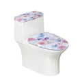 thumbnail image 1 of HELLHERO Elastic Bottom Bathroom Toilet Cozy Set & Machine Washable Adjustable Soft with 2 Pack Toilet Cover Set Rose, 1 of 8