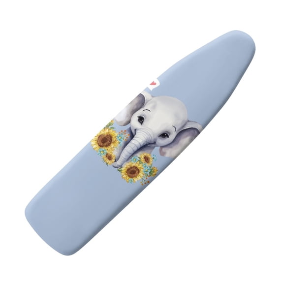 HELLHERO Elastic Edge Iron Dust Cover Dust Proof Protection Elephant and Sunflower Pattern Ironing Board Dust-Proof Cover for Women(Not Heat Insulating)