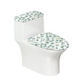 thumbnail image 1 of HELLHERO Elastic Edge Soft Fits All Toilet Shapes Elastic Fabric Toilet Seat Cover Replacement Bathroom Stays in Place Easy to Clean U-Shaped 2 Pcs Set Green Leaf, 1 of 6
