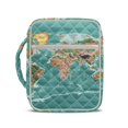thumbnail image 1 of HELLHERO Elastic Polyester Quilted Bible Cover Case with Waterproof, Map Design Inner Pockets Lightweight Scripture Book Cover Organizer for Church Study, 1 of 9