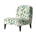 thumbnail image 1 of HELLHERO Eucalyptus Leaf Armless Accent Chair Protector, Dustproof Stain Protection Armless Chair Slipcover for Hotel Dining Room, 1 of 8