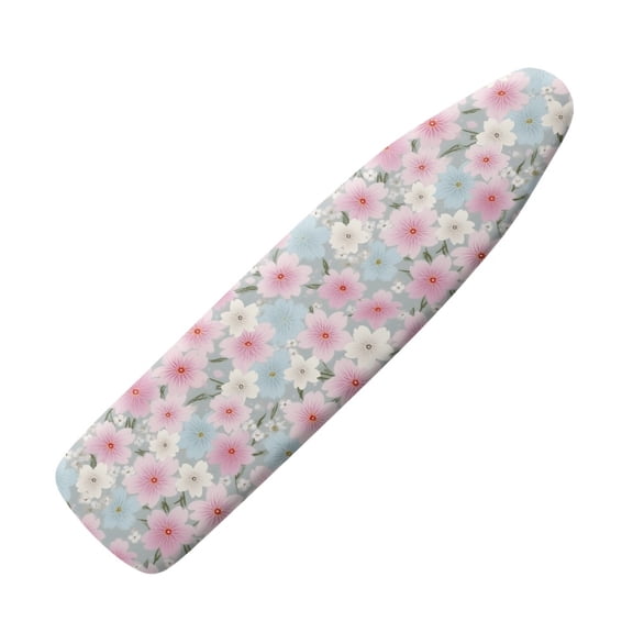 HELLHERO Extra Thick Ironing Board Cover, Standard Size 15x54, Heat Reflective Full Scorch Resistant Padding, Snug Fit Non-Slip Nose Pocket Fastener Straps Elastic Edges, Macaron Floral Print