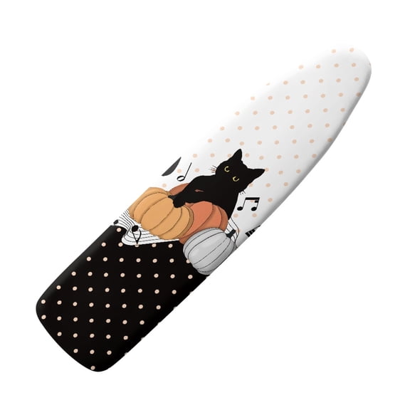 HELLHERO Extra Thick Ironing Board Cover, Standard Size 15x54, Heat Reflective Full Scorch Resistant Padding, Snug Fit Non-Slip Nose Pocket Fastener Straps Elastic Edges, Black and white