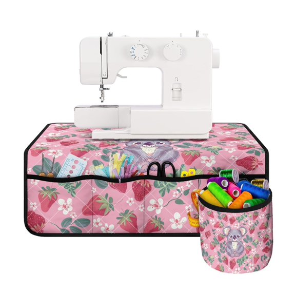 HELLHERO Fabric Polyester Sewing Machine Mat Dustproof Storage Bag to Store Bobbins Sewing Machine Table Mats Removable Storage Bag 25.2in×24.4 Inch, Valentine's Gift