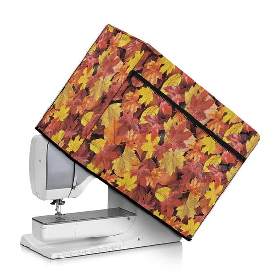 HELLHERO Fallen Leaves Sewing Machine Cover Easy to Organizer Waterproof Cover with Storage Pocket and Carrying Handle