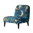 thumbnail image 1 of HELLHERO Fantasy Dolphin Print Armless Accent Chair Protector, Stretch Elastic Bottom Easy to Install Armless Accent Chair Cover for Living Room Dining Room, 1 of 8