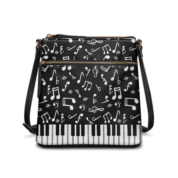 HELLHERO Fashion Crossbody Purse for Travel Vacation Everyday, PU Leather Delicate UV Lines Beauty and Utility Handbag, Musical Note