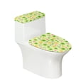 thumbnail image 1 of HELLHERO Fashion Polyester Toilet Lid Seat Cover Set Elastic Edge Stylish Toilet Seat Cover Adjustable for Gift, Lucky Clover, 1 of 8