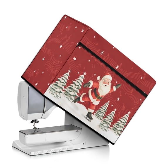 HELLHERO Father Christmas Sewing Machine Covers with Pockets for Extra Accessories Dustproof Cover Reusable Pocket