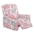 thumbnail image 1 of HELLHERO Fitted 4 Pcs Recliner Cover for Kids, Polyester Spandex Blend Side Pocket Design Recliner Chair Covers for Living Room, Pink Geometry, 1 of 8