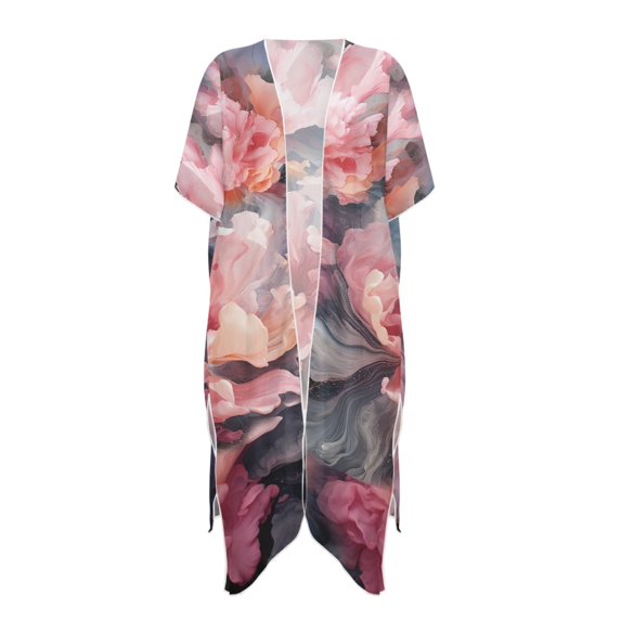 HELLHERO Floral Bathing Suit Cover Up High Quality Fabrics Vacation Vibe Free Size Long Kimono Cover Ups for Swimwear Women for Womens