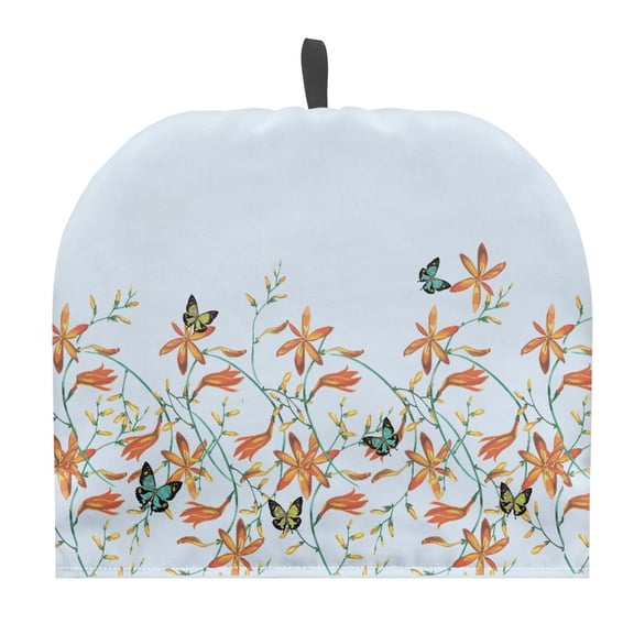 HELLHERO Floral Butterfly Print Teapot Dust Cover Protector Keep Warm for Travel