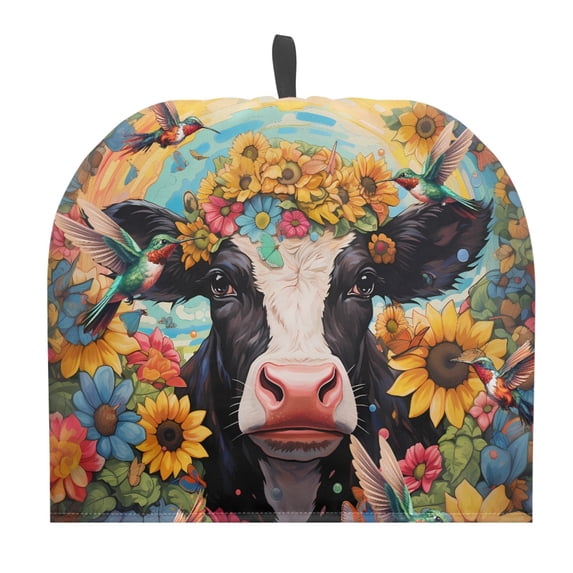 HELLHERO Floral Cow Pattern Teapot Protective Polyester Canvas for Kitchen Wife