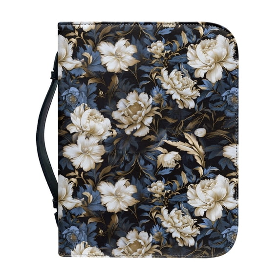 HELLHERO Floral Design Bible Cover for Bible Study Christian Bible Study, Waterproof Bible Covers PU Leather Large Capacity Bible Case Bag