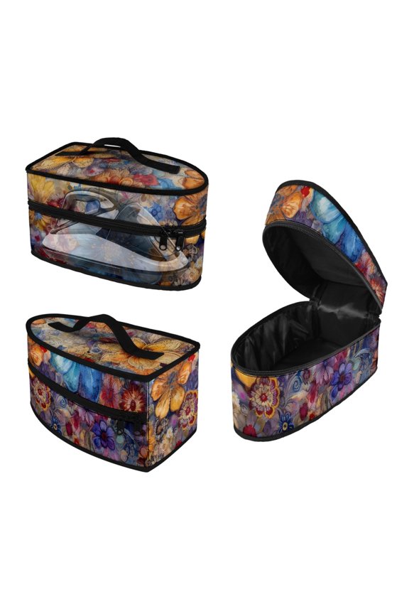 Floral Design Portable Iron Storage Case Handle Travel Iron Storage Holder Bag Portable Steam Iron Case, Bag Only