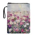 thumbnail image 1 of HELLHERO Floral Garden View Book Cover, 1pcs Polyester Handle Book Storage Bag for Paperbacks, 11.42 x 8.66 Inch, 1 of 8