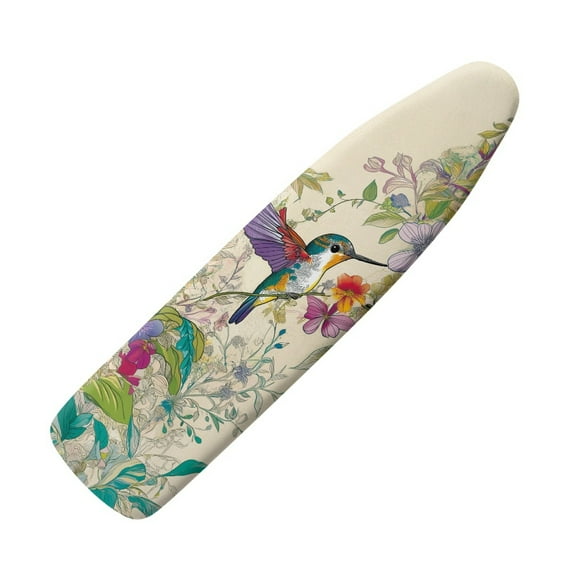 HELLHERO Floral Hummingbird Easy Installation 15x54 Ironing Board Cover, Minimalist Style Elastic Edge for Smooth Iron, Ironing Board Cover with Standard Size