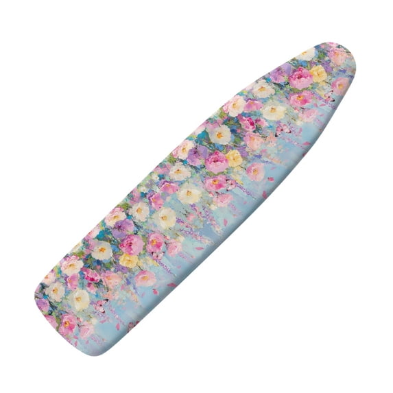 HELLHERO Floral Ironing Board Cover, 15x54 Inch Standard Ironing Board Cover with Elastic Edge and Hook and Loop Fasteners Scorch and Stain Resistant Cotton Ironing Covers