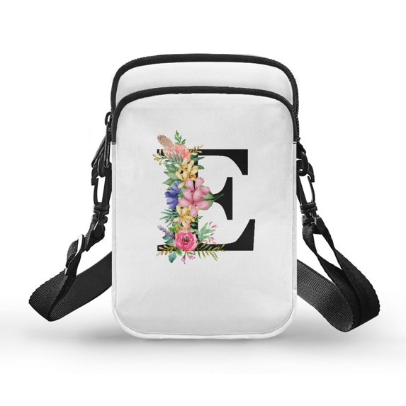HELLHERO Floral Letter Pattern Design Underarm Shoulder Bag Double Layer Unisex for Outdoor Travel 4.33x1.97x7.09