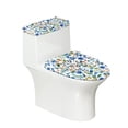 thumbnail image 1 of HELLHERO Floral Pattern Bathroom Toilet Lid Cover Set, Machine Washable Polyester Toilet Lid Covers Set, 17x21 Inches, 1 of 8