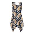 thumbnail image 1 of HELLHERO Floral Pattern Cover Pleated Sundress, Side Pockets Sleeveless Sundress Irregular Hem With Side Pockets Ladies Irregular Hem Casual Dress, 1 of 8