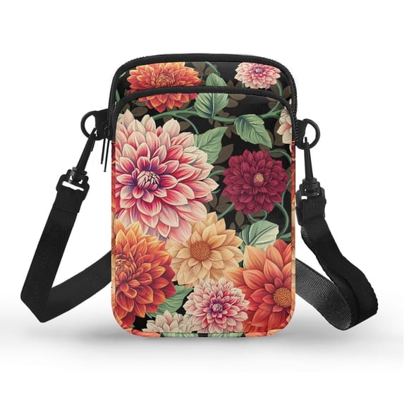 HELLHERO Floral Pattern Crossbody Bags Polyester Lightweight Women Messenger Bag for Travel Daily Use