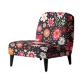 thumbnail image 1 of HELLHERO Floral Print Armless Accent Chair Cover, Anti Scratch Elastic Bottom Stain Protection Soft Slipcover for Dining Room and Bedroom, 1 of 8