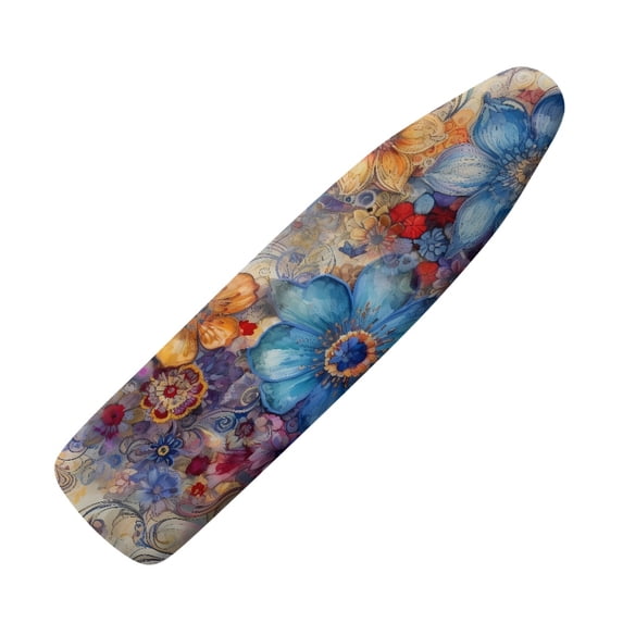 HELLHERO Floral Print Ironing Board Cover Polyester Iron Cover for Ironing Board, Scorch Resistant Ironing Board Cover Protector Decorative Covers for Ironing Board, 54" x 15" Inch
