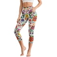 thumbnail image 1 of HELLHERO Floral Printed Capri Leggings for Women Athletic Yoga Leggings High Waisted Yoga Pants for Sports Gym, 2XL, 1 of 7