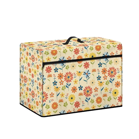 HELLHERO Floral Sewing Machine Dust Covers and Sewing Essentials Pockets Washable for Singer and Brother Sewing Machine