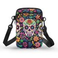 thumbnail image 1 of HELLHERO Floral Skull Design Crossbody Sling Bags Polyester Adjustable Strap Cross Body Purse for Travel Daily Use, 1 of 7