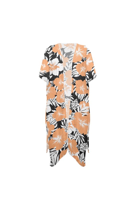 Floral and Leaf Design Bathing Suit Cover Up High Quality Fabrics Lightweight Free Size Long Kimono Cover Ups for Swimwear Women for Womens