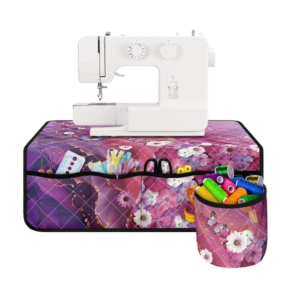 HELLHERO Flower Fabric Polyester Sewing Machine Pad Storage Bag Easy to Clean Practical for Family Mom Wife