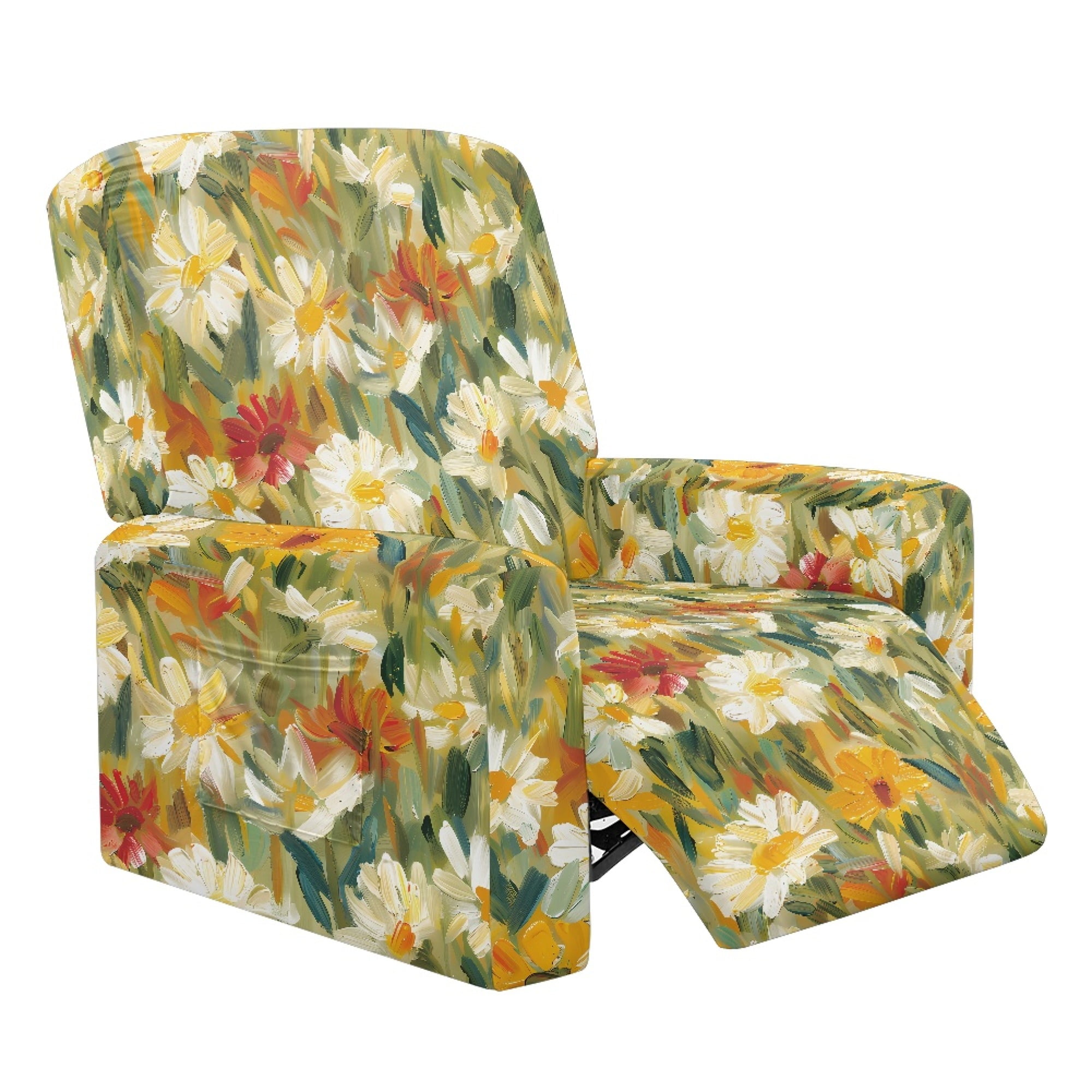 HELLHERO Flower Print 4 Piece Recliner Cover 1 Seat Extra Large Lazy ...