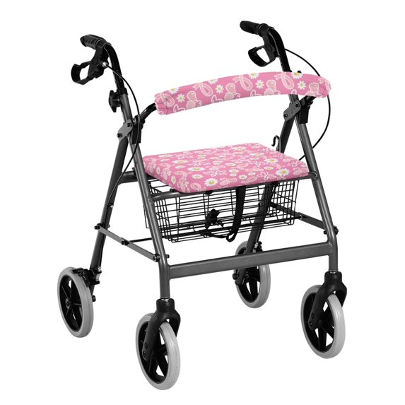 HELLHERO Flowers Backrest Covers for Seniors Men Women Removable and Washable Rollator Walker Seat Back Cover and Elderly Dust Proof Fit Walkers