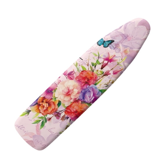 HELLHERO Flowers and Butterflie Pattern Ironing Board Cover, 15×54inch, This Cover Fits Most Standard Boards, Dust - Proof Ironing Accessory for Home Decoration