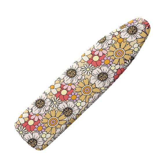 HELLHERO Flowers Ironing Board Cover, 15x54 Inch Standard Ironing Board Cover with Elastic Edge and Hook and Loop Fasteners Scorch and Stain Resistant Cotton Ironing Cover