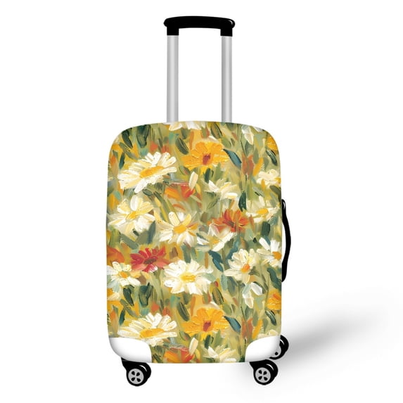 HELLHERO Flowers Pattern Luggage Cover Polyester Durable Dustproof Luggage Protective Cover for Men